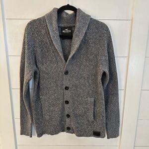 VINTAGE Y2K HOLLISTER S Grey Grandpacore preppy nautical cotton blend cardigan